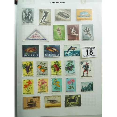 18 - Four part filled albums of assorted world stamps. See photos