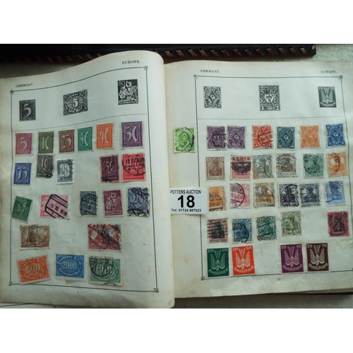 18 - Four part filled albums of assorted world stamps. See photos