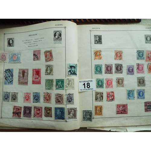 18 - Four part filled albums of assorted world stamps. See photos