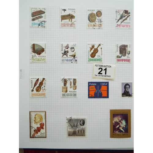 21 - Large well filled album of African Stamps, plus Various World stamp Stock books.  See photos