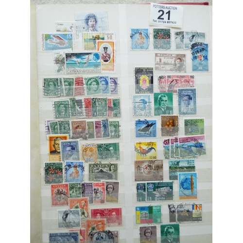 21 - Large well filled album of African Stamps, plus Various World stamp Stock books.  See photos