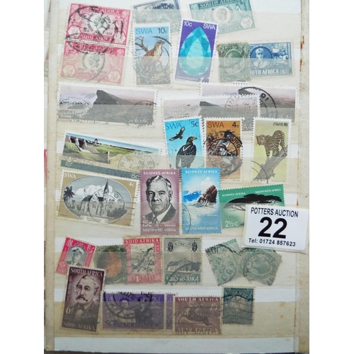 22 - Ten Hobby part filled stamp albums. Plus full album of South African stamps.  See photos