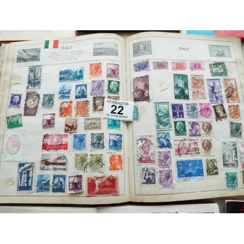 22 - Ten Hobby part filled stamp albums. Plus full album of South African stamps.  See photos