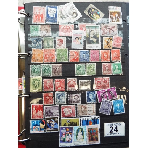 24 - Six part filled albums of assorted World Stamps.  See photos