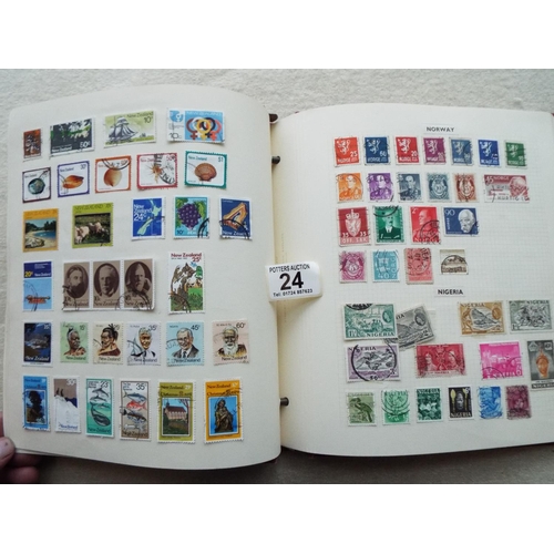 24 - Six part filled albums of assorted World Stamps.  See photos