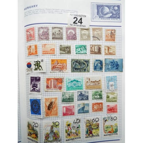 24 - Six part filled albums of assorted World Stamps.  See photos