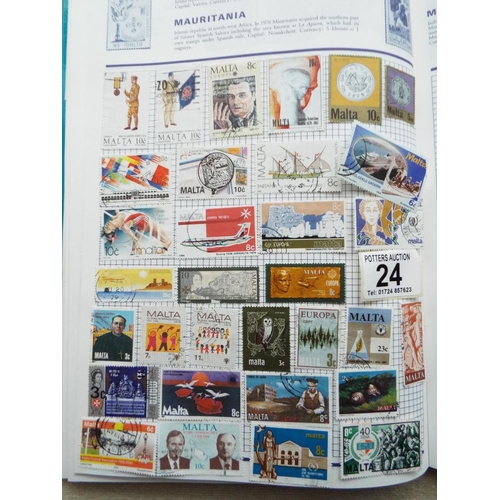 24 - Six part filled albums of assorted World Stamps.  See photos