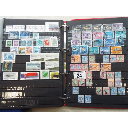 24 - Six part filled albums of assorted World Stamps.  See photos