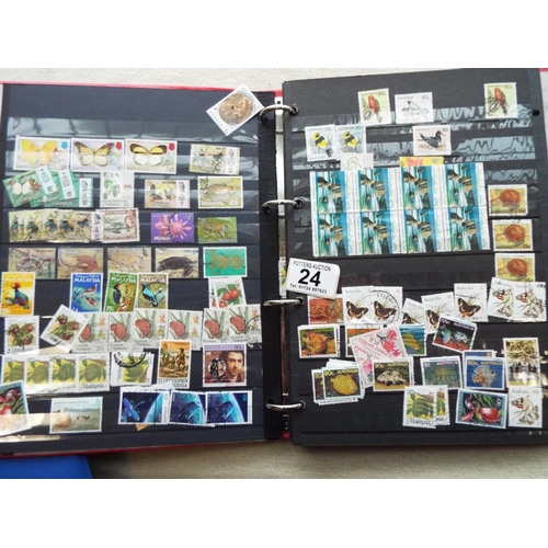 24 - Six part filled albums of assorted World Stamps.  See photos