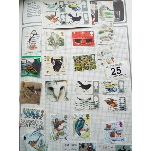 25 - Six part filled albums of assorted World Stamps.  See photos