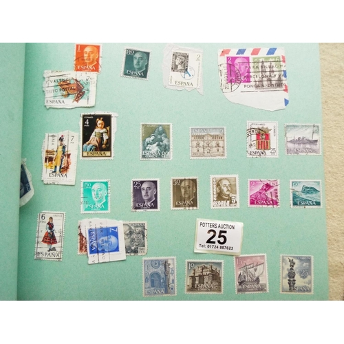 25 - Six part filled albums of assorted World Stamps.  See photos