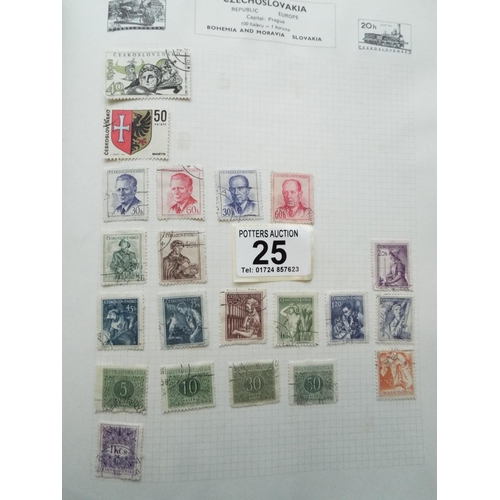 25 - Six part filled albums of assorted World Stamps.  See photos