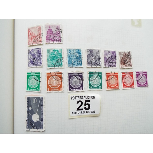 25 - Six part filled albums of assorted World Stamps.  See photos