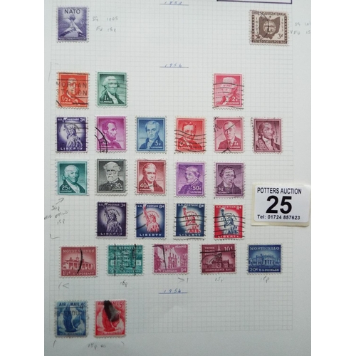 25 - Six part filled albums of assorted World Stamps.  See photos