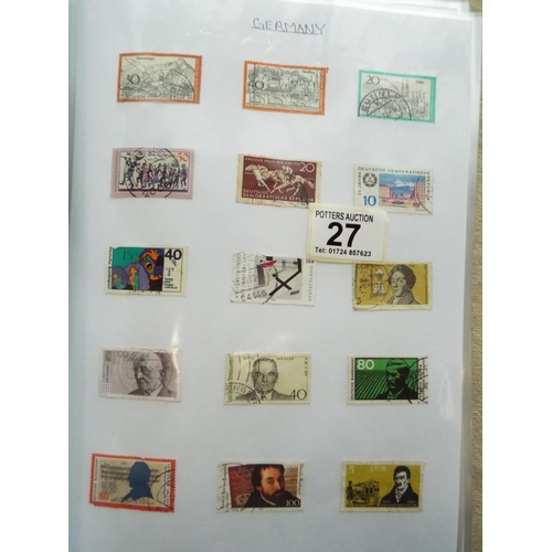 27 - Large full album of Mint and used French stamps plas album of German Stamps. See photos