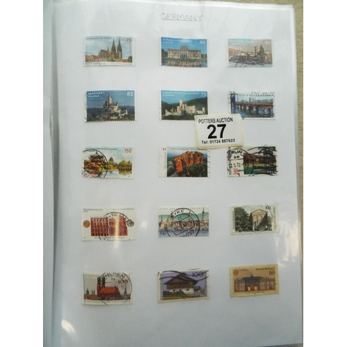 27 - Large full album of Mint and used French stamps plas album of German Stamps. See photos