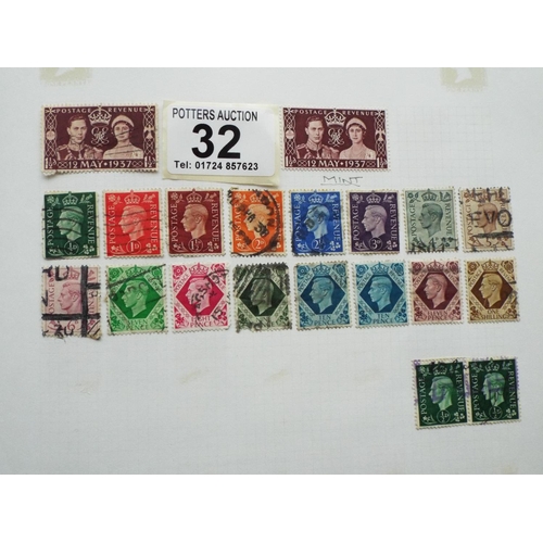 32 - Three albums of GB pre decimal stamps, many mint.  See photos