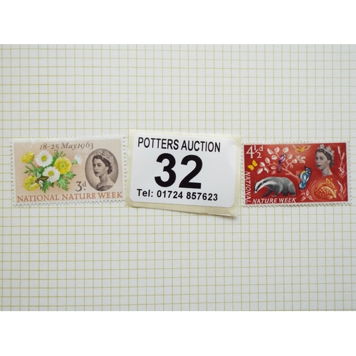 32 - Three albums of GB pre decimal stamps, many mint.  See photos