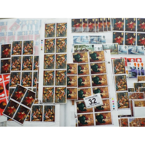 32 - Three albums of GB pre decimal stamps, many mint.  See photos