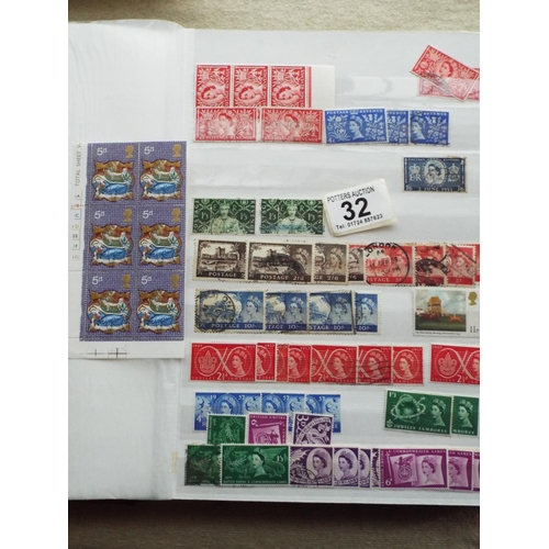 32 - Three albums of GB pre decimal stamps, many mint.  See photos