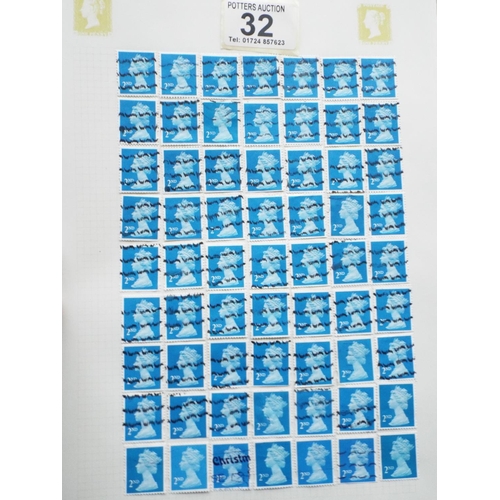 32 - Three albums of GB pre decimal stamps, many mint.  See photos