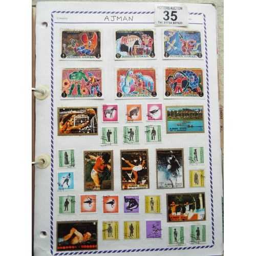 35 - Well filled album of Stock Stamps, Part filled album of Middle Eastern countries plus one other. See... 