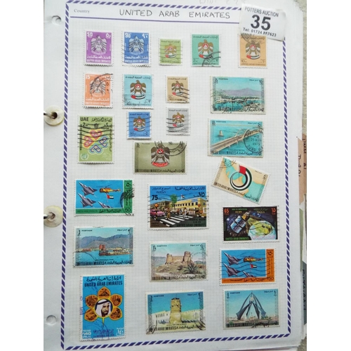 35 - Well filled album of Stock Stamps, Part filled album of Middle Eastern countries plus one other. See... 