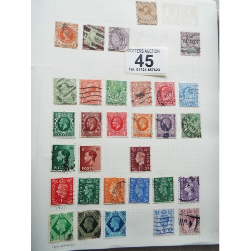 45 - Four small but well filled albums of World Stamps to include GB. See photos