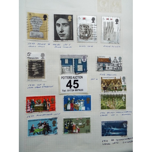 45 - Four small but well filled albums of World Stamps to include GB. See photos