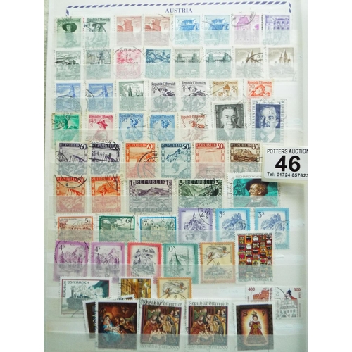 46 - George VI  to Elizabeth II, Stock book, album of World stamps plus sparse UK stock book along with a... 