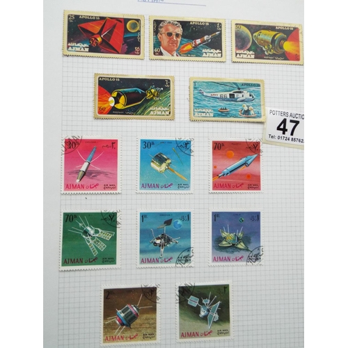 47 - Three part filled albums of World stamps    See photos