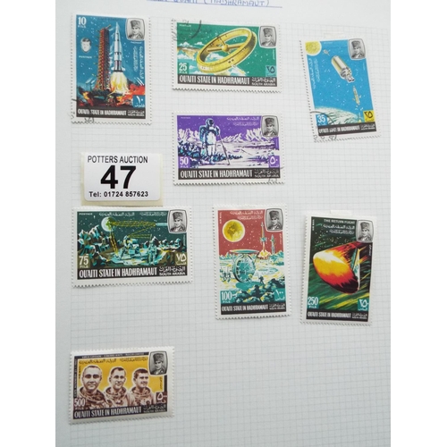 47 - Three part filled albums of World stamps    See photos