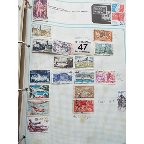 47 - Three part filled albums of World stamps    See photos