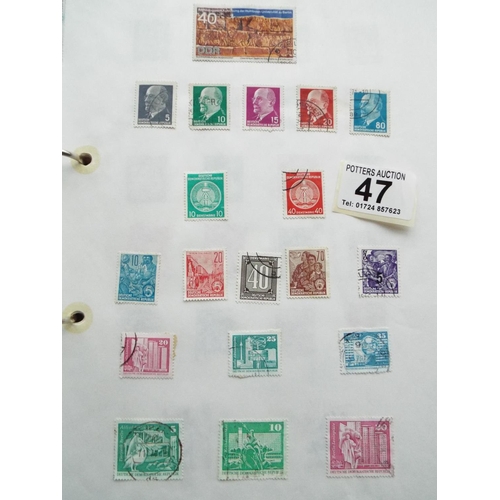 47 - Three part filled albums of World stamps    See photos