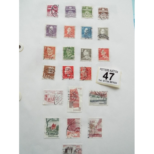 47 - Three part filled albums of World stamps    See photos