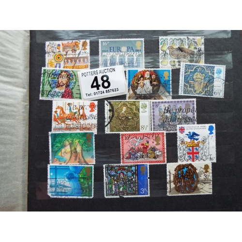 48 - Album of QEII Stamps, World album to include GB stamps, part filled plus empty album.  See photos