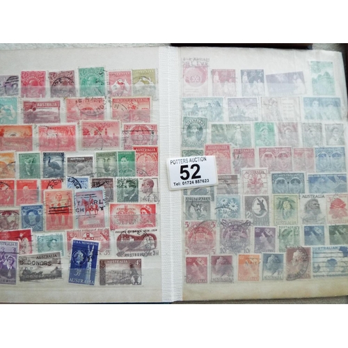 52 - Large tray of five assorted world stamp albums plus 15 pocket sized albums of world stamps, see phot... 