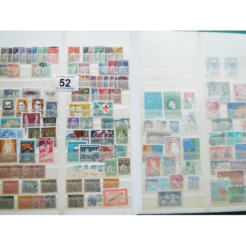 52 - Large tray of five assorted world stamp albums plus 15 pocket sized albums of world stamps, see phot... 