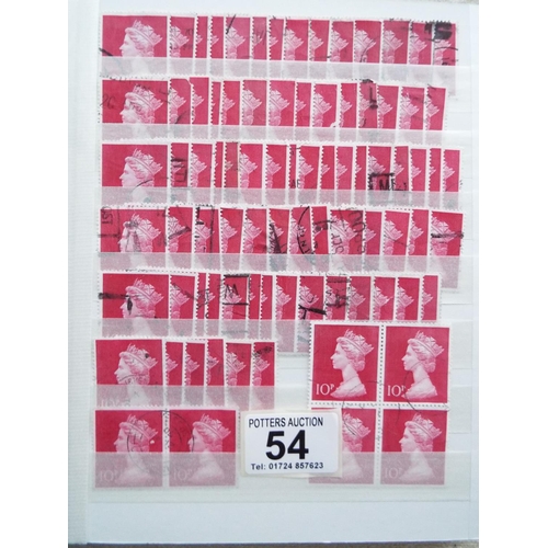 54 - Penny reds plates album, high value castles plus GB large Machins. See photos