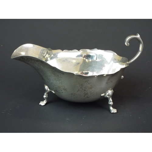 144 - Hallmarked Solid Silver Sauce boat. Birmingham 1955.  77.6g