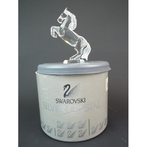 160 - Swarovski Silver Crystal Rearing horse in original box. Excellent condition. 5 inches tall.