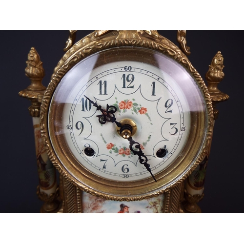 170 - Reproduction Ormalu clock with matching garnature. Clock intermittent runner probably requring clean... 