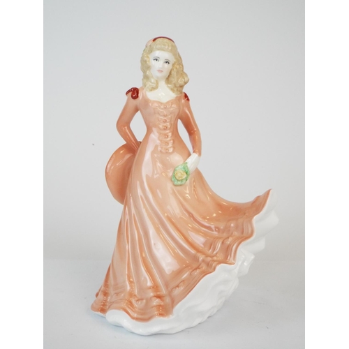 185 - Royal Worcester figurine, 'October' from the Floral Ladies set. 7 inches tall along with a Royal Dou... 