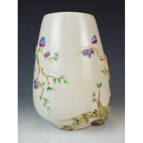 205 - Newport Pottery, Clarice Cliff Vase in the Cherry Tree pattern C1930's. Damage free. Mould 989. 8 in... 