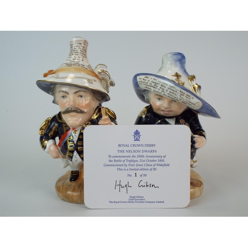 234 - Pair of Royal Crown Derby Mansion House Nelson Dwarves. Made to commemorate the 200th Anniversary of... 