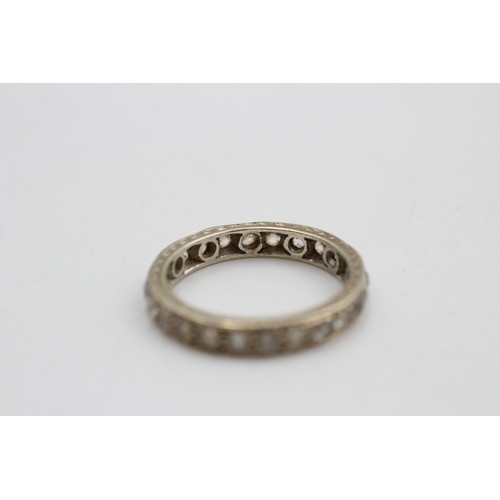 266 - 9ct White Gold Vintage Gemstone Eternity Ring (3.1g)     7201