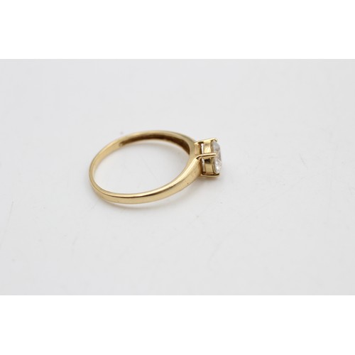 278 - 14ct Gold Clear Gemstone Solitaire Ring (2.5g)     4251