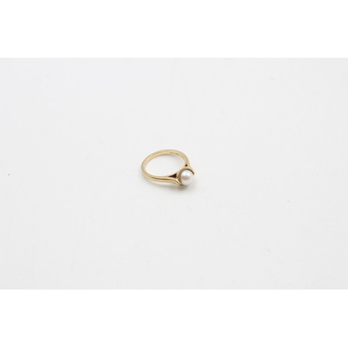 280 - 10ct Gold Vintage Pearl Solitaire Ring (2.7g)     9075