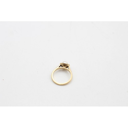 280 - 10ct Gold Vintage Pearl Solitaire Ring (2.7g)     9075