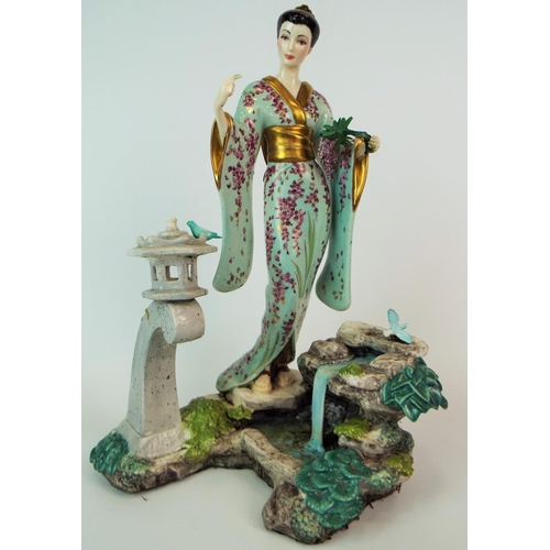 1 - Franklin Mint porcelain Figurine. 12 inches tall (small bird on right is detached in need of glue)